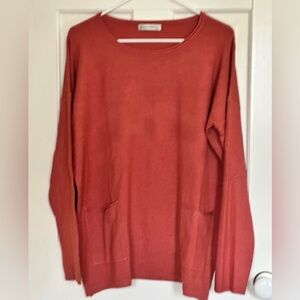 NWOT Zenana Outfitters Women's Warm Terracotta Sweater with Pockets - L/XL